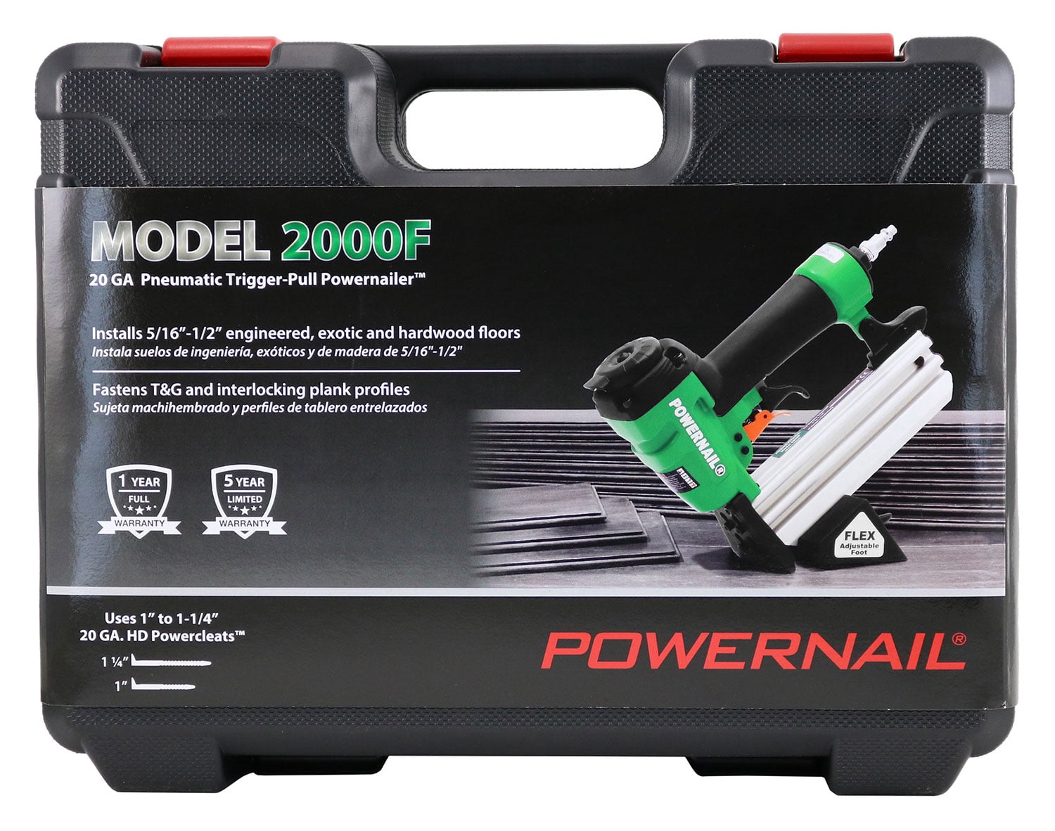 POWERNAIL 20-Gauge Adjustable Pneumatic Flooring Nailer | 2000F