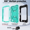 thumbnail image 2 of BMOUO Case for iPad Air 11 Inch M4 (2026) / M3 (2025) / M2 (2024),iPad Air 5th / 4th Generation 10.9 Inch Protective Case Cover with 360°Rotating Stand and Hand / Shoulder Strap, Cyan, 2 of 8