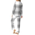 thumbnail image 3 of Ashirexll Fuzzy Pajamas for Women, Womens Winter Sets, Casual Button Long Sleeve Top with Loose Printing Pants Home Clothing Pajama Set, 3 of 4