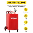 thumbnail image 1 of VEVOR Fuel Caddy, 35 galones, tanque de almacenamiento de gas en 4 ruedas, con bomba de transferencia manual, contenedor de combustible diesel de gasolina para coches, cortadoras de cesped, vehículos, 1 of 9