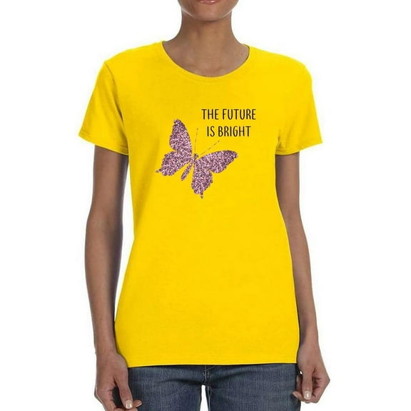 Future Is Bright Glitter T-Shirt Women -Image by Shutterstock, Female 4X-Large
