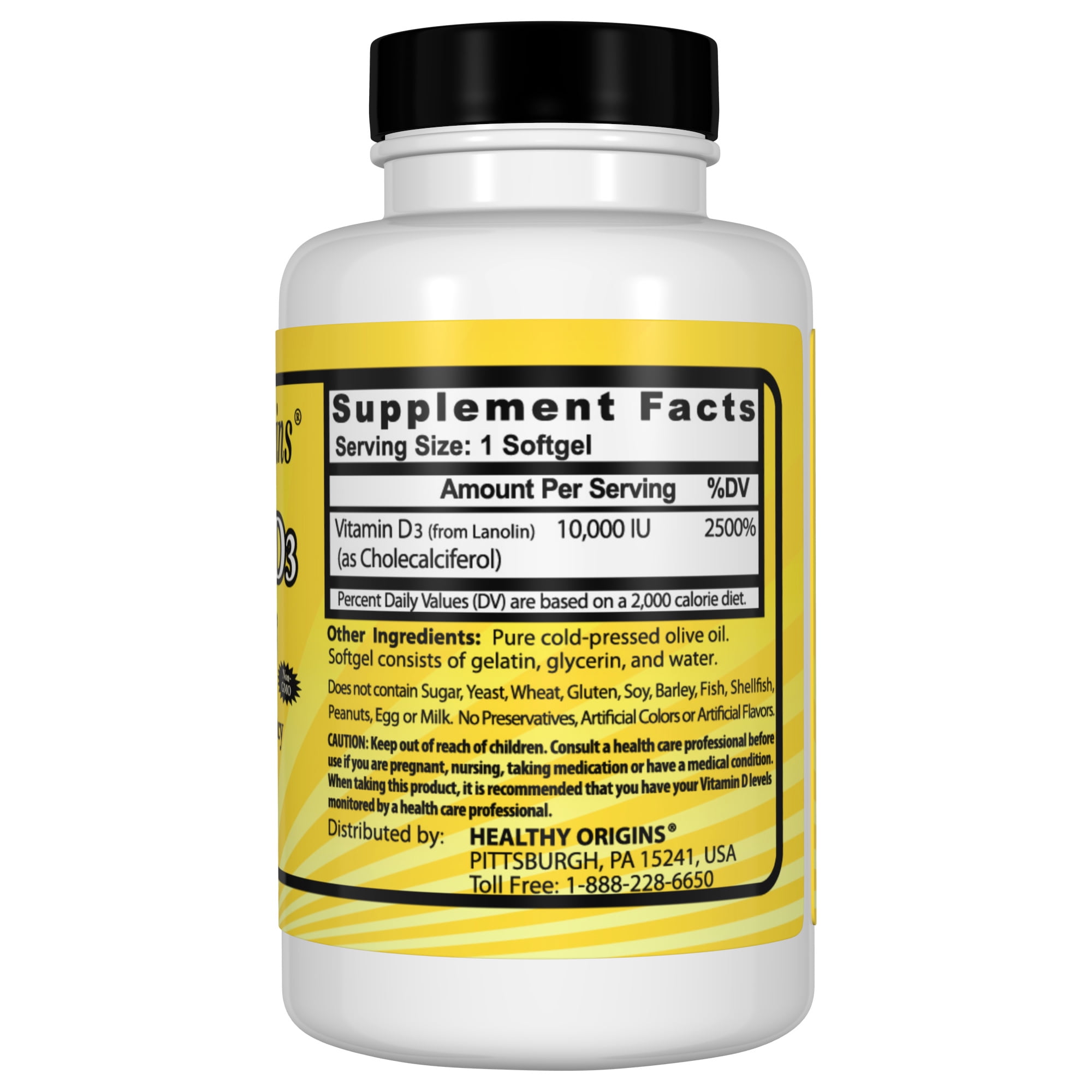 Healthy Origins Vitamin D3 10000 Iu 30 Softgels Walmartcom
