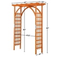 thumbnail image 6 of Alden Design 7 Foot Wood Arbor Arch Trellis for Garden, Natural Wood Color, 6 of 11