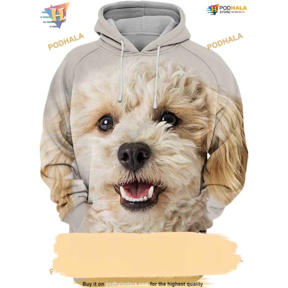 Poodle Dog Full Printing 3D Hoodie T-Shirt