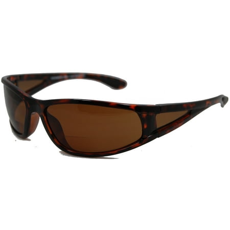 In Style Eyes  Del Mar Polarized Wrap Nearly Invisible Line Bifocal Sunglass Readers