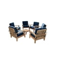 thumbnail image 1 of Somer 7 Pc Lounge Chair Set: 6 Lounge Chairs & Ottoman With Cushions in Sunbrela Fabric #58001 Stanton Lagoon, 1 of 2