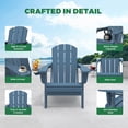 thumbnail image 5 of KINGYES Outdoor Folding HDPE Adirondack Chair with Dual Cup Holders - Patio & Outdoor Lounge, Deck, Weather - Resistant , Blue, 5 of 12