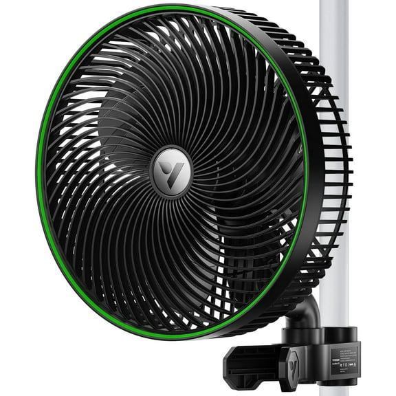 VIVOSUN AeroWave E9 Grow Tent Fan 9”, EC Motor, WiFi-Controllable, US Patented Auto Oscillating Clip fan, IP54 Weatherproof, Strong Airflow & Quiet for Hydroponic Ventilation Circulation, Black