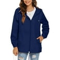 thumbnail image 4 of Royal Blue Jacket for Women Fall Winter Long Sleeve Lightweight with Hood Waterproof Jackets Hooded Outfits Rain Coats Ladies Zip Up 2025 Clothes Trendy M, 4 of 7