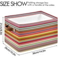thumbnail image 4 of 1 Pack Fabric Storage Basket Mexican Serape Stripes Closet Storage Bins with Handles Foldable Baskets for Shelves Toy Organizer Home Office Decor Gifts, 4 of 7