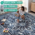 thumbnail image 4 of Bloom Rugs Washable Non-Slip 7 ft Runner - Blue / Charcoal Traditional Oriental Runner for Entryway, Hallway, Bathroom, and Kitchen - Exact size: 2'6" x 7', 4 of 7