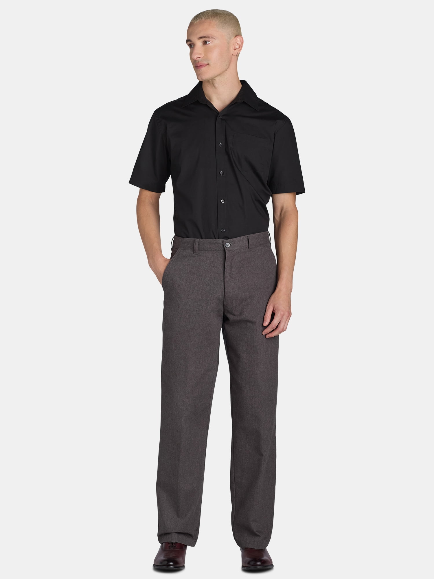George Men's & Big Men's Classic Fit Dress Shirt with Short Sleeves, Sizes S-3XL