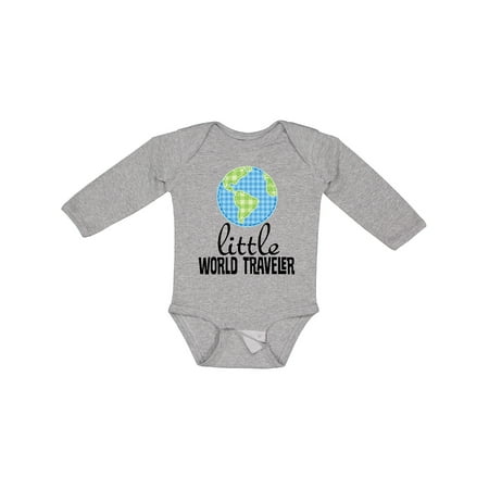

Inktastic Little World Traveler Gift Baby Boy or Baby Girl Long Sleeve Bodysuit