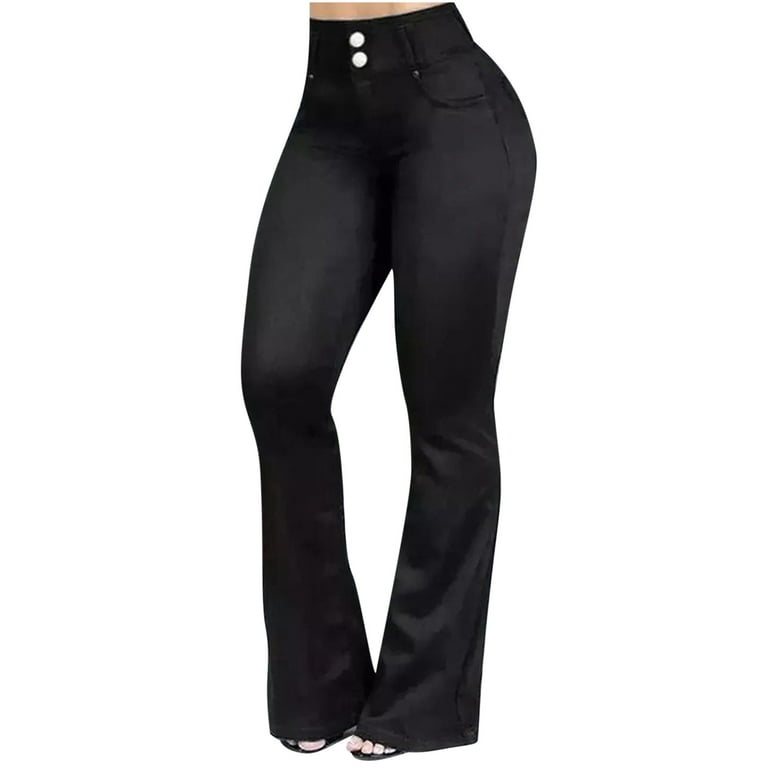 Mrat Women's Jogger Pants for Women Summer Casual Black Scrub Pants Elastic  Fishing Pants Waist Double Knee Work Pants Printed Pants Black S