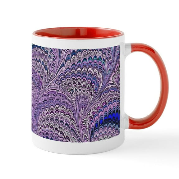 CafePress - Mauve Fanfair Mugs - 11 oz Ceramic Mug - Novelty Coffee Tea Cup