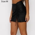 thumbnail image 2 of Women's Sexy Ruched Pleated Side Split Slit Short Mini Skirt, 2 of 6