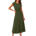 thumbnail image 2 of GaThRRgYP Womens Sets 2 Piece Outfits Top and Dress,Women's Set Dress Casual Hanging Solid Color Dress Set Green S, 2 of 9