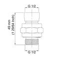 thumbnail image 5 of Shower Connector Ball Joint Shower Head Swivel Ball Adapter Adjustable Shower Arm Extension Universal Component Brushed Nickel, 5 of 5