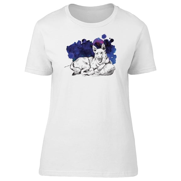 Watercolor Dog Cute Sketch Tee Women's -Image by Shutterstock