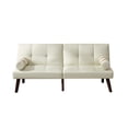 thumbnail image 6 of 65.7" Convertible Sofa Bed, Linen 2 Seater Couches with Solid Wood Legs, Modern Loveseat Sofa Bed for Living Room, Bedroom, Apartment, 6 of 7