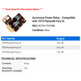 thumbnail image 2 of Accessory Power Relay - Compatible with 1969, 1971 - 1973 Plymouth Fury 1972, 2 of 2