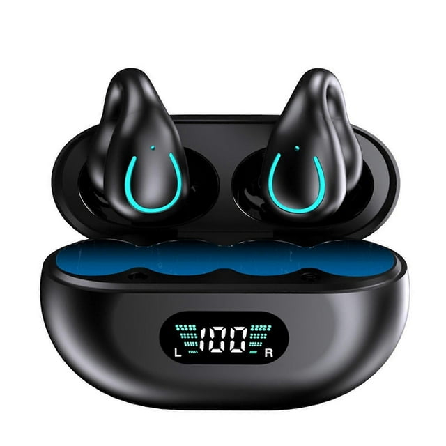 Open Ear Bone Conduction Headphones Wireless Bluetooth-compatible With Digital Display Charging For Cycling Running Driving