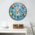 thumbnail image 2 of Yayeee Wall Clock Battery Operated 9.5" Silent Quartz Non-Ticking for Living Room Decor, Easter Bunny Pattern, 2 of 8