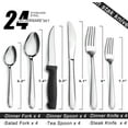thumbnail image 2 of Mirdinner 24 Pcs Silverware Set for 4, Flatware Set with Steak Knives, Stainless Steel Cutlery Set, Forks Spoons and Knives Set, Utensil Sets for Home Kitchen Restaurant Hotel, Dishwasher Safe, 2 of 8