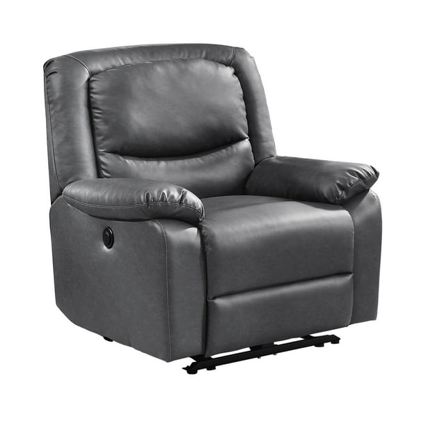 Serta Push On Power Recliner With, Gray Leather Recliner Chair