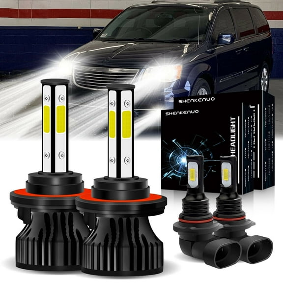 For Chrysler town & country 2005-2007 LED Headlights Bulbs 9008/H13 High/Low Beam 9145 Fog light 6000K White,4pcs