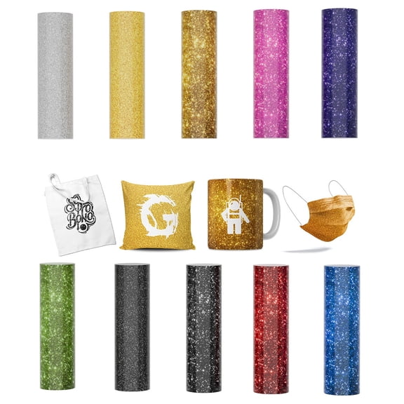 Victool 10pcs Infusible Transfer Paper Ink Sheets 4.5x12in Sublimation Paper for T-Shirt Cup (Glitter)
