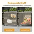 thumbnail image 6 of Planntonneo Wicker Outdoor Bar Cart Table Patio Console Storage Cabinet BBQ Grill Carts Buffet with Wheels, Grey, 6 of 9