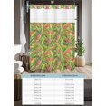 thumbnail image 6 of No Hook Cloth Fabric Shower Curtain with Snap in Liner, Green Tropical Leaves Waterproof Shower Curtains Set with See Through Top Window, Summer Palm Botanical Pink Bath Curtains Shower 72"x78", 6 of 6