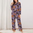 thumbnail image 2 of Fotbe Vintage Halloween Black Cat Pattern Long Sleeve Pajama Set for Women,Sleepwear Set,2-piece Loungewear Set,Soft PJs Comfy Nightwear with Pockets -XX-Large, 2 of 7