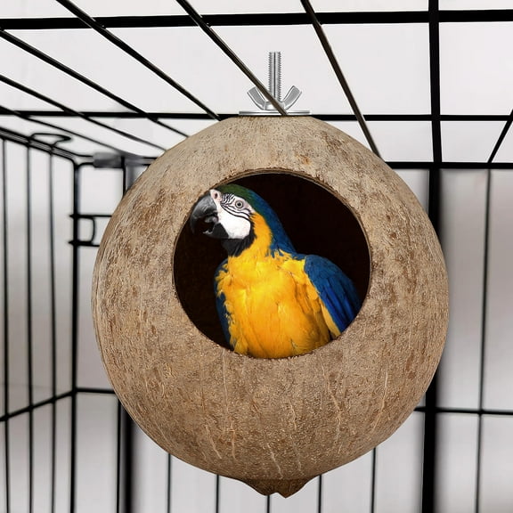 BESTONZON Coconut Shell Hanging Bird Nest Comfortable Home Decor Ornament