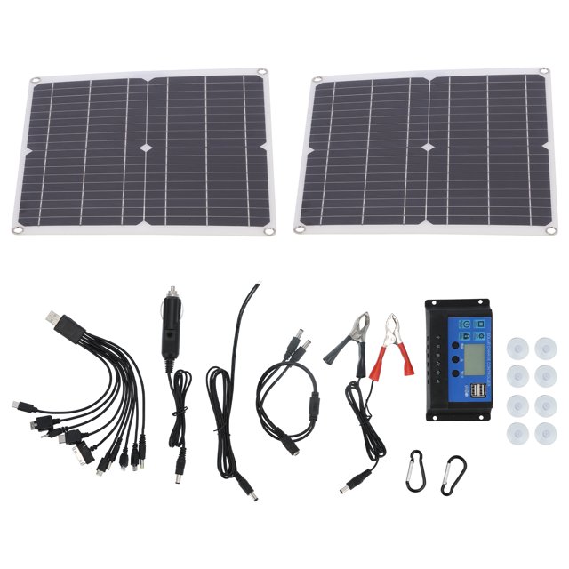 Cargador De Panel Solar, Panel Solar De Silicio Monocristalino De Alta Eficiencia Para Viajes Para Baterías De Automóviles Para Vehículos Recreativos Para Acampar Al Aire Libre ANGGREK Otros