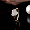 thumbnail image 2 of Jewelerix 10K Yellow Gold Plated Heart Shape Diamond Ring – Pave Setting Wedding Cluster Ring for Women, 2 of 6