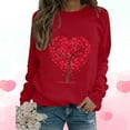 thumbnail image 1 of Qertyioot T-Shirt Graphique pour Femmes de la Saint-Valentin à Manches Longues, Haut à Col Rond Imprimé, Chandail Décontracté, 1 of 5