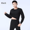 thumbnail image 3 of Ropa interior térmica para hombre con forro polar cepillado de poliéster para otoño e invierno, ropa de otoño, suéter de algodón con cuello redondo, 3 of 6