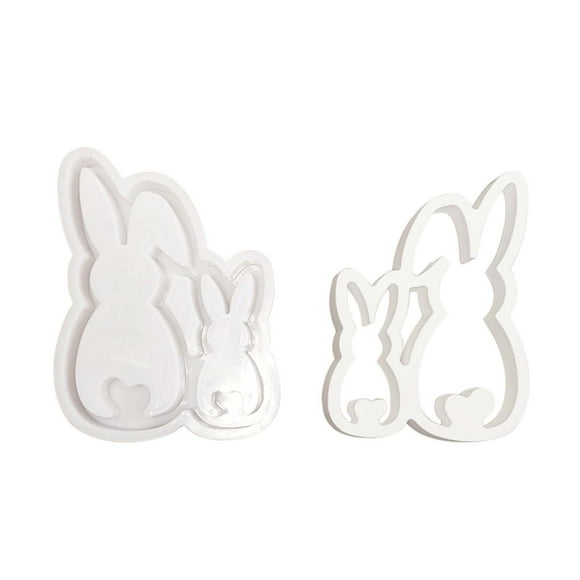 Easter Hollow Rabbits Figurine Cement Gypsum Mould Diy Mould