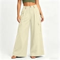 thumbnail image 6 of Womens Cargo Pants High Waisted Wide Leg Casual Loose Fit Trousers for Streetwear, Hiking & Daily Wear, 6 of 9