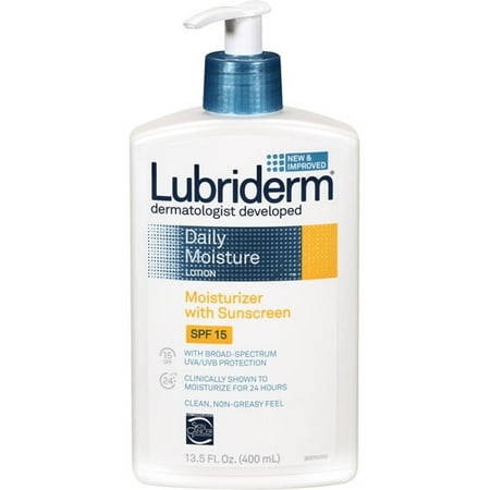Lubriderm Daily Lotion Moisturizer With SPF 15 Sunscreen, 13.5 oz
