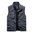 thumbnail image 4 of eileial Men Vests Outdoor Zip Winter Warm Sweater Vest Sport Solid Color Sleeveless Vests for Tennis Basketball,Gray XL, 4 of 4