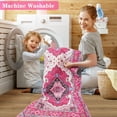 thumbnail image 4 of Wondo 2x3 Feet Indoor/Outdoor Door Mat - Machine Washable Non-Slip Low Pile Rug, Vintage Hot Pink Entrance Carpet for Entryway Porch Bathroom Kitchen Bedroom Laundry, 4 of 7