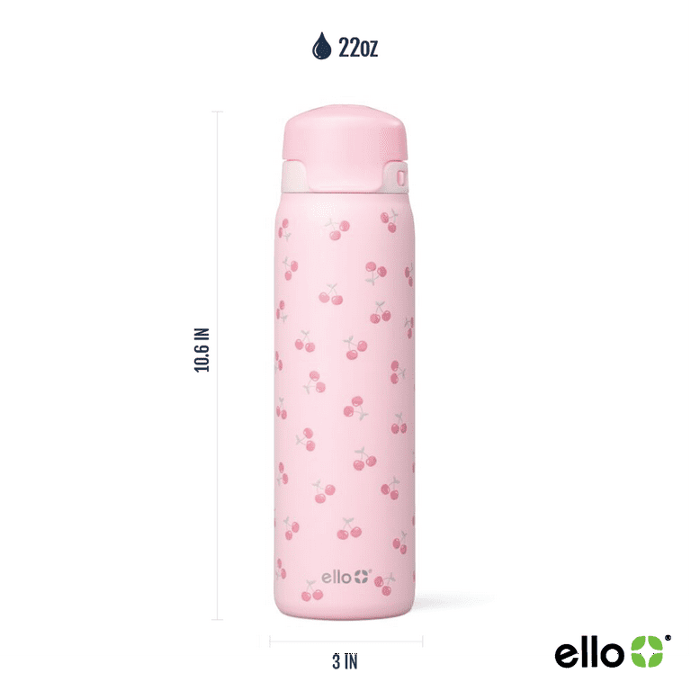 Ello Flip & Fill 22oz Insulated Stainless Steel Water Bottle, Leak