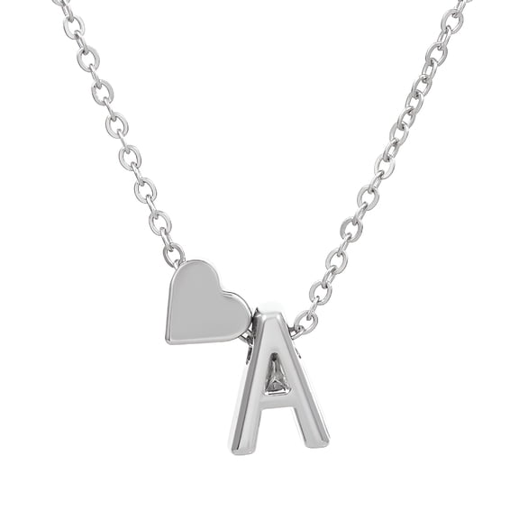 DESIGNICE Necklaces for Women Sterling Silver 925 Initial Heart Necklace Heart Letter Necklace Personalized Monogram Necklace 1Pc