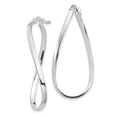 thumbnail image 2 of Auriga Fine Jewelry 14K White Gold 2mm Wavy Hoop Earrings for Women, 2 of 5