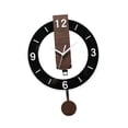 thumbnail image 2 of Reloj de pared acrílico decorativo silencioso sin tictac redondo nórdico colgante reloj hogar Negro, 2 of 9