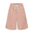 thumbnail image 2 of Aocisk Kids Corduroy Shorts Casual Elastic Waist Drawstring Summer with Pockets for Daily Wear Boys Shorts Pink 13-14 Years, 2 of 7