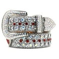 thumbnail image 5 of TIERPOP Jeweled Punk Girls PU Glittered Waist Belt for Jeans Dress Gothic Belt Waistband, 5 of 14